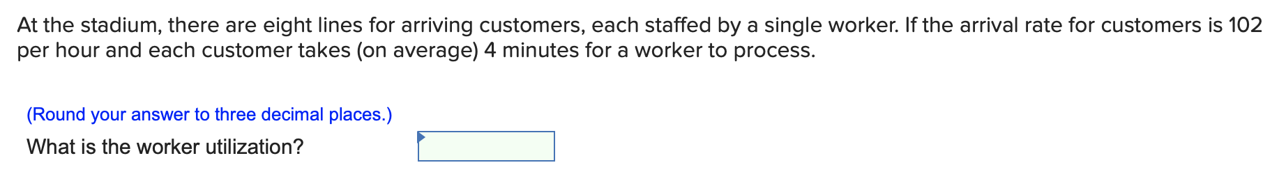 At the stadium, there are eight lines for