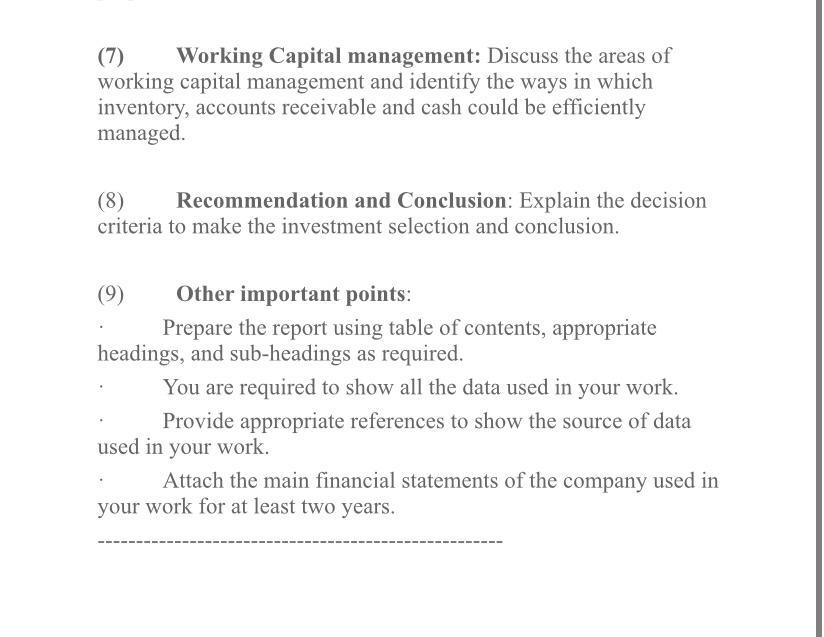 Working Capital management: Discuss the areas of