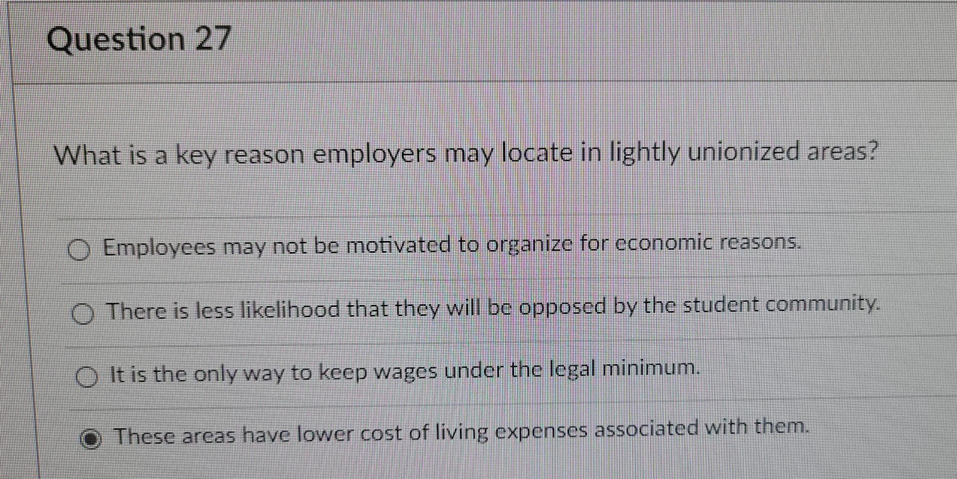Question 27 What is a key reason employers may
