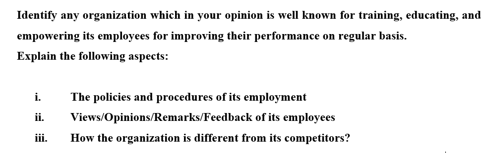 Identify any organization which in your opinion