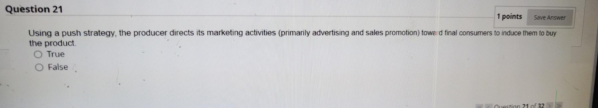 Q21 Question 21 1 points Save Answer Using a push