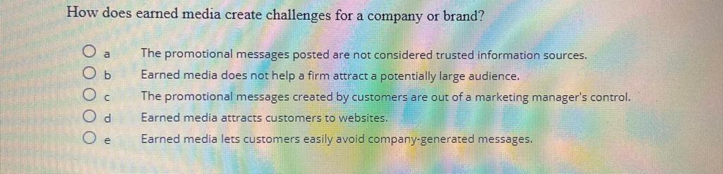How does earned media create challenges for a