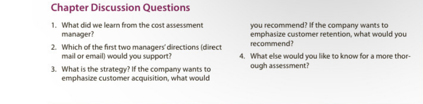 Chapter Discussion Questions 1. What did we learn
