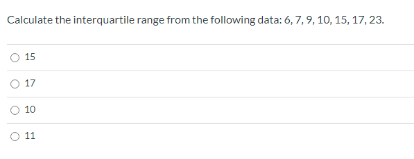 The interquartile range is All values between the