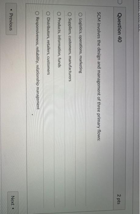 TULL, JU question. Good luck. Question 38 2 pts A