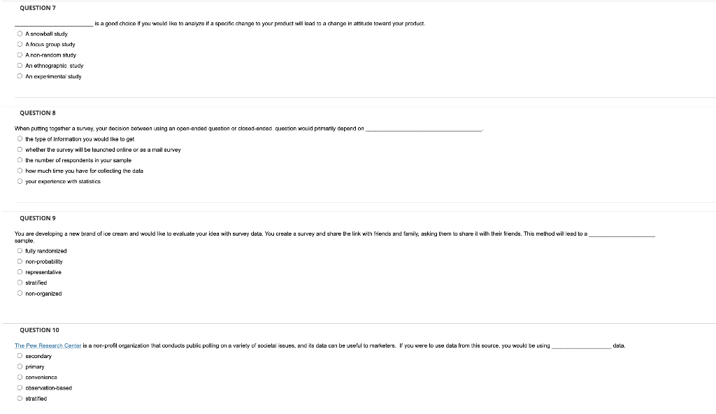 QUESTION 7 is a good choice if you would like to