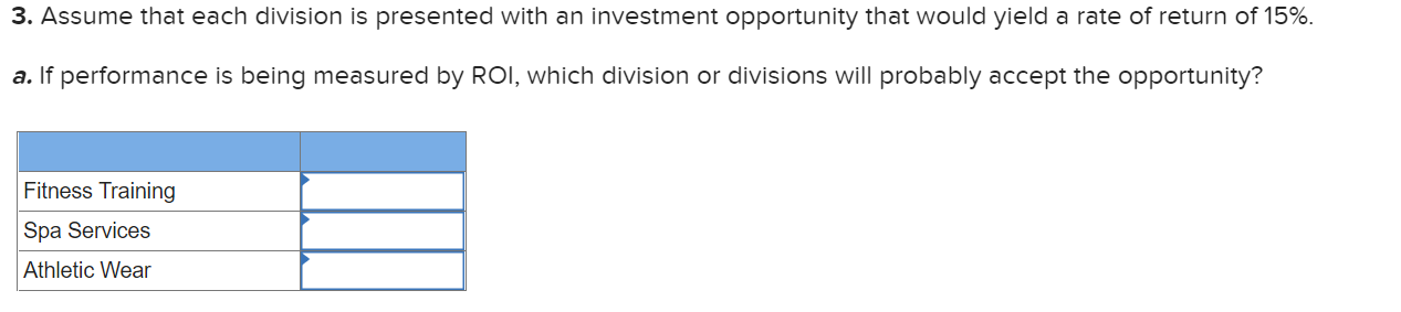 Three divisions of Jameson Co. report the