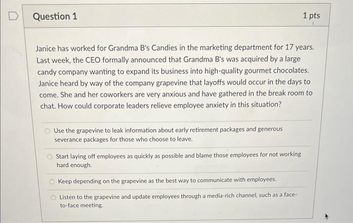 Janice has worked for Grandma B's Candies in the