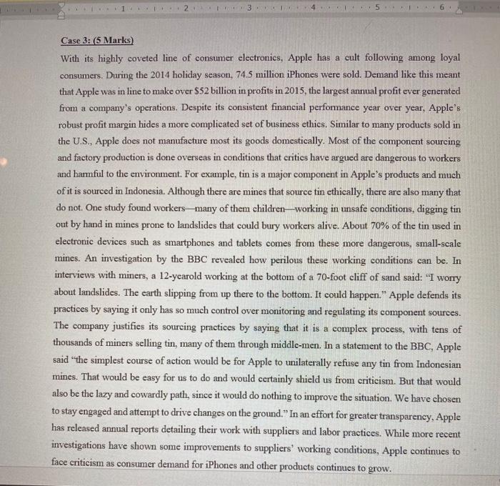 ethics 21 3. 1. 56. Case 3: (5 Marks With its