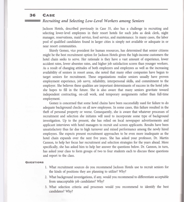 36 CASE Recruiting and Selecting Low-Level