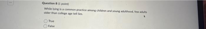 6 9 Question 10 (1 point) Which of the following