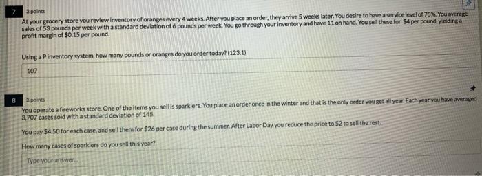 7 3 points At your grocery store you review