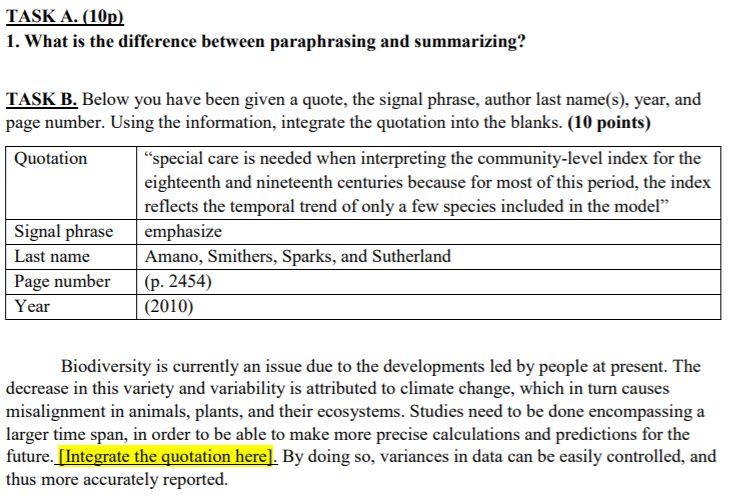 TASK A. (10p) 1. What is the difference between
