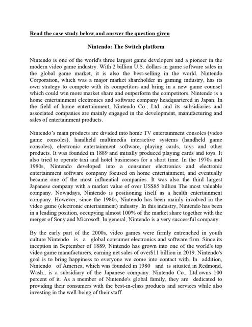 Read the case study below and answer the question