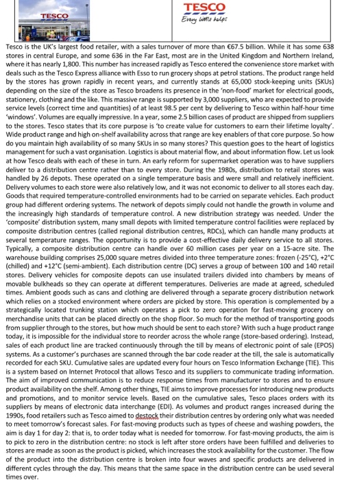 Que/ What do you think are the main logistics