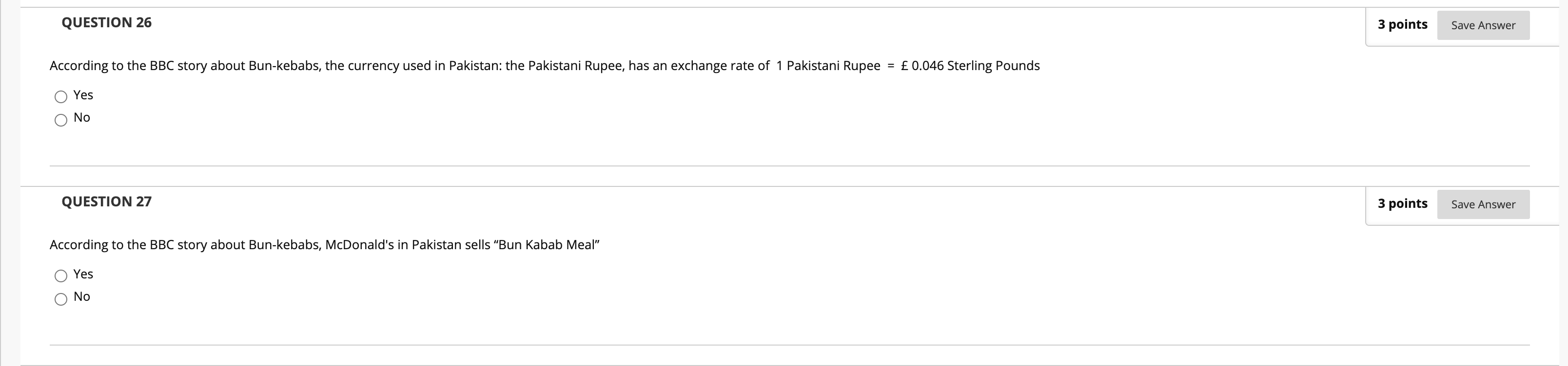 QUESTION 26 3 points Save Answer According to the