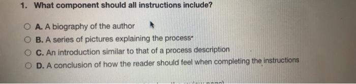 1. What component should all instructions