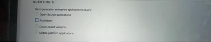 QUESTIONS Next- gration enterprise application