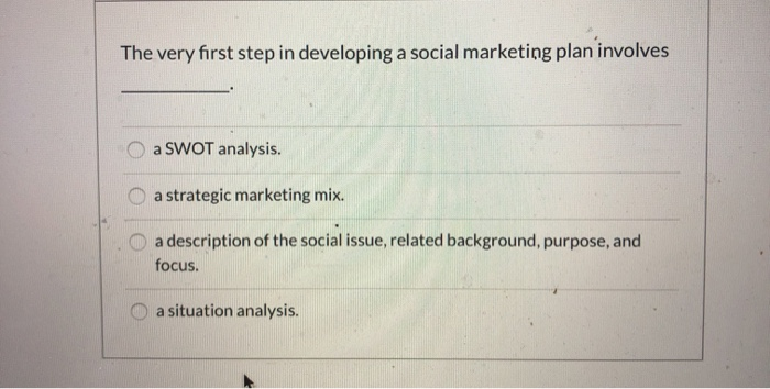The very first step in developing a social