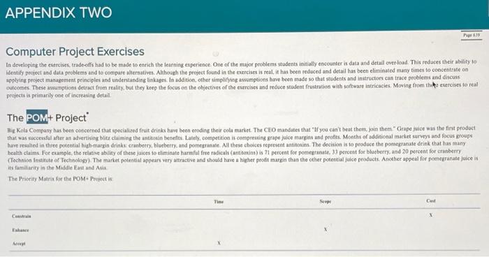 APPENDIX TWO Something Computer Project Exercises