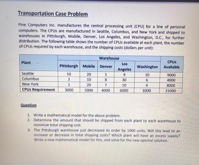 subject management Science Transportation Case