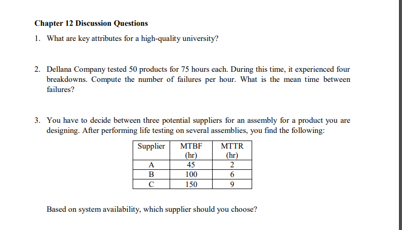 Chapter 12 Discussion Questions 1. What are key