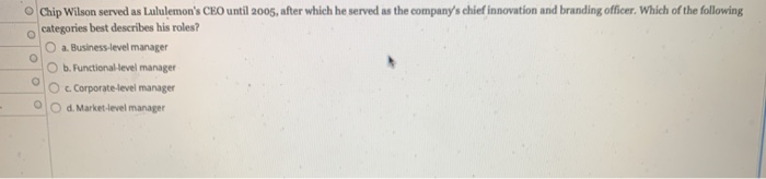 Chip Wilson served as Laululemon's CEO until