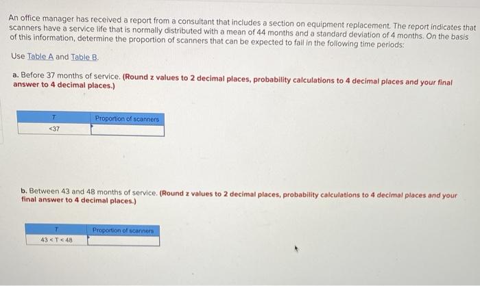 An office manager has received a report from a