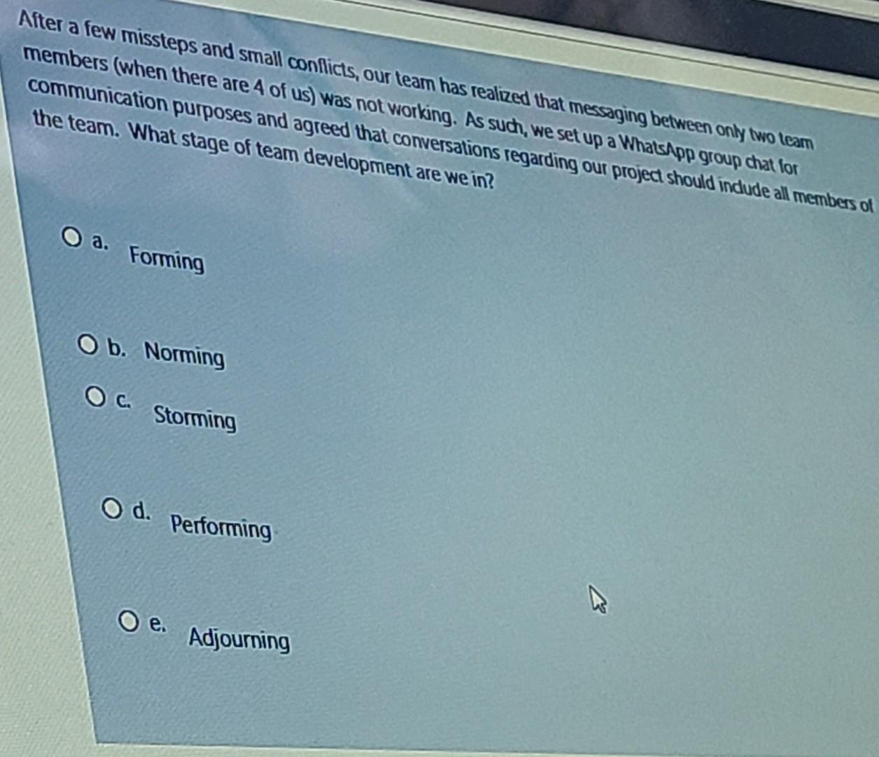 After a few missteps and small conflicts, our