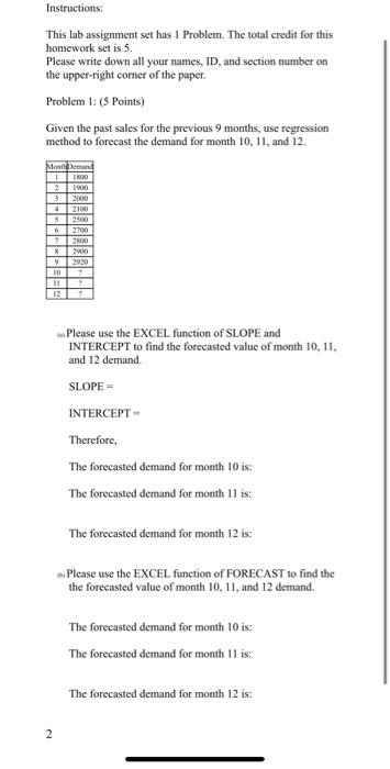 Instructions: This lab assignment set has 1