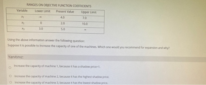 A company that manufactures three products, A, B