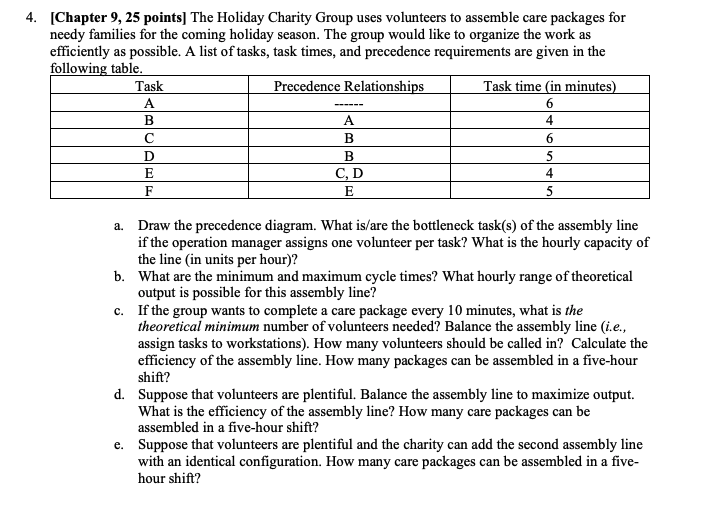 SPECIFICALLY C, D AND E PLEASE 4. (Chapter 9, 25