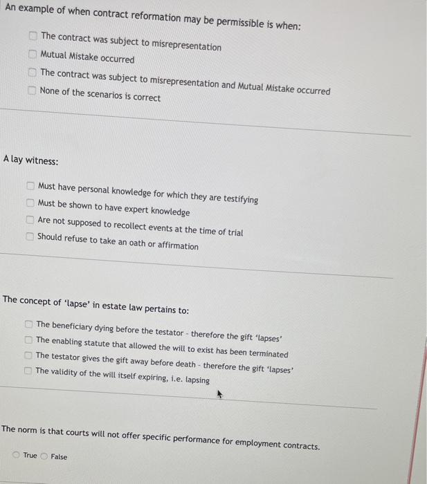 An example of when contract reformation may be