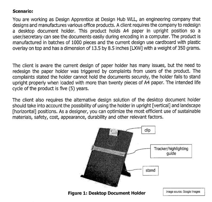 Scenario: You are working as Design Apprentice at