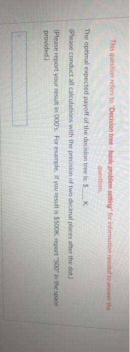 Decision tree - basic problem setting Please