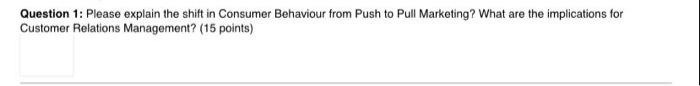 Question 1: Please explain the shift in Consumer
