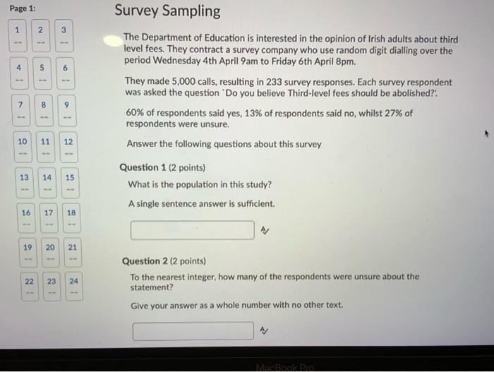Page 1: 1 2 3 4 5 6 7 8 9 Survey Sampling The