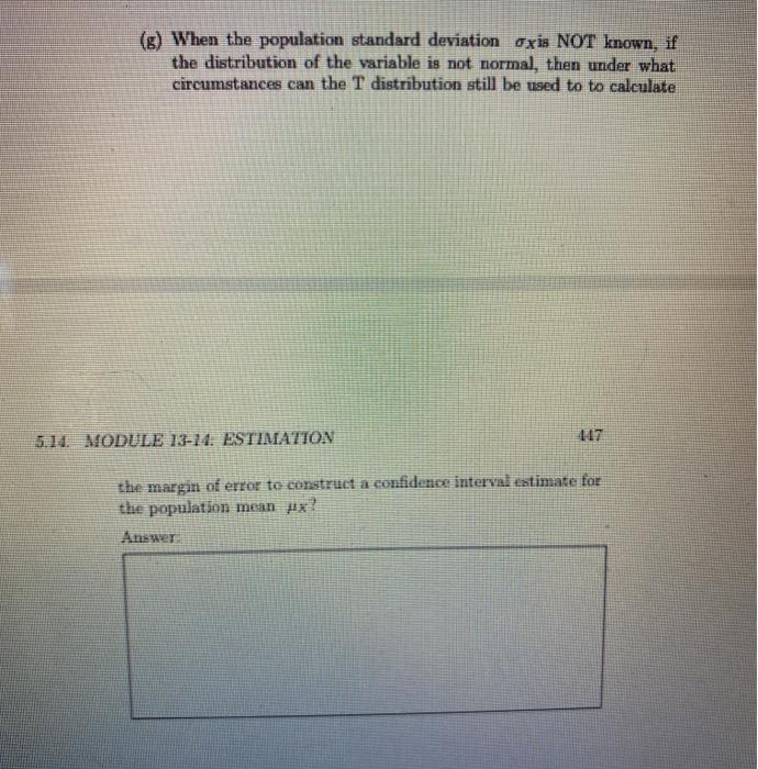 Conditions For Estimation: When a population