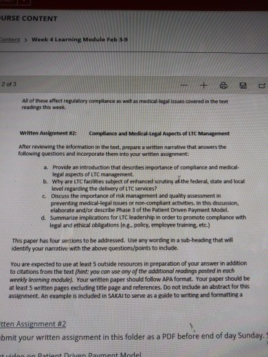 URSE CONTENT Content > Week 4 Learning Module Feb