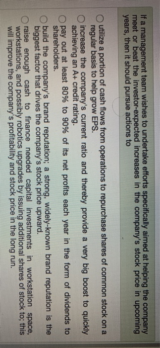 If a management team wishes to undertake efforts