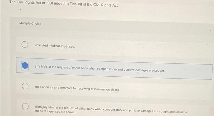 the civil rights act of 1991 added to Title Vi of