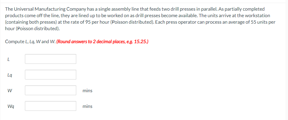 The Universal Manufacturing Company has a single