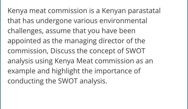 Kenya meat commission is a Kenyan parastatal that