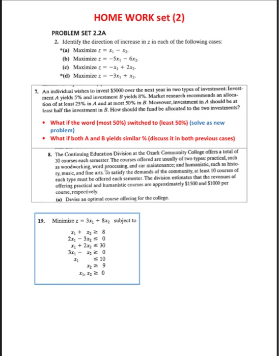 HOME WORK set (2) PROBLEM SET 2.2A 2. Identify