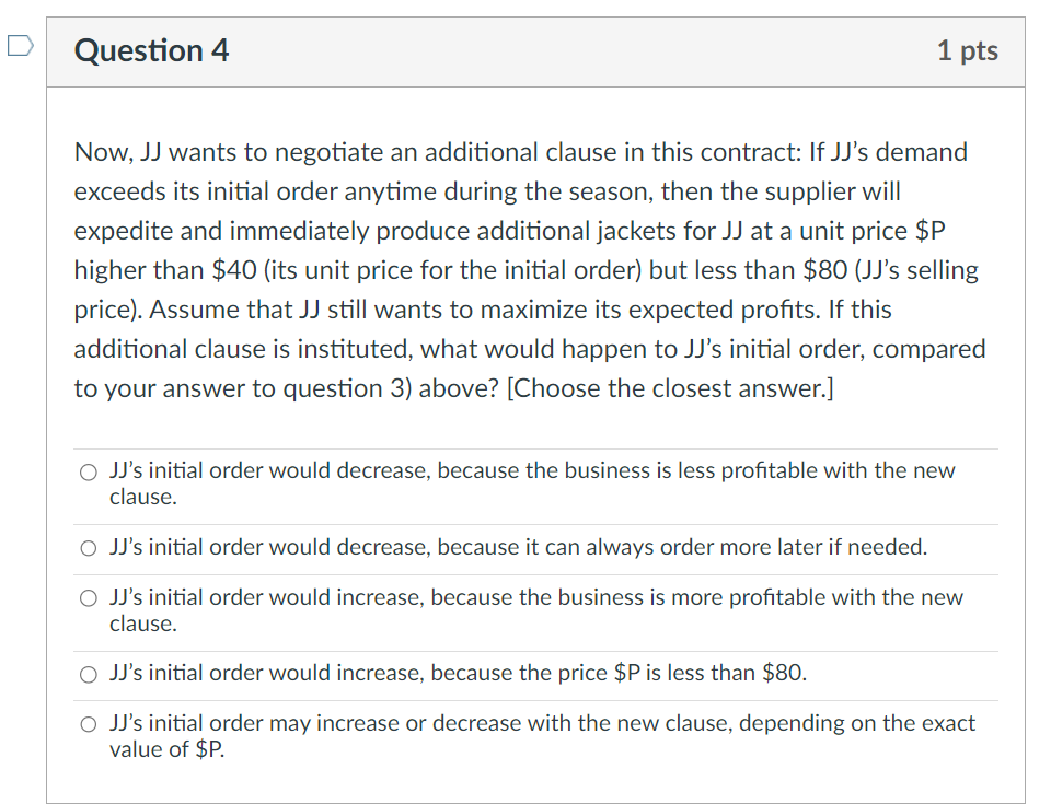 [Qs 17] JJ is a new international fashion company