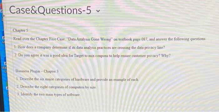 Case&Questions-5 V M Chapter 5 Read over the