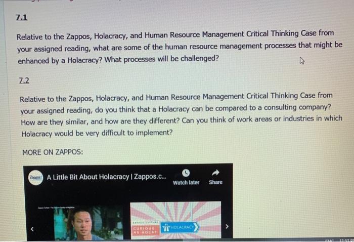 discussion 7.1 7.1 Relative to the Zappos,