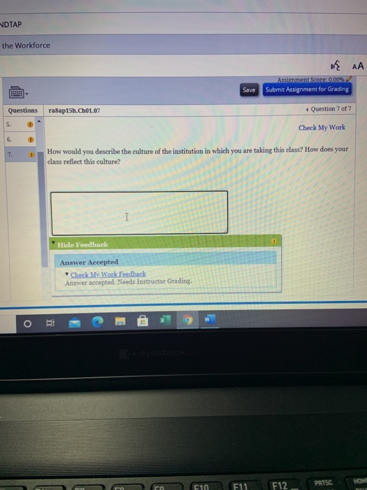 NDTAP the Workforce AA Assignment Score: 0.00%
