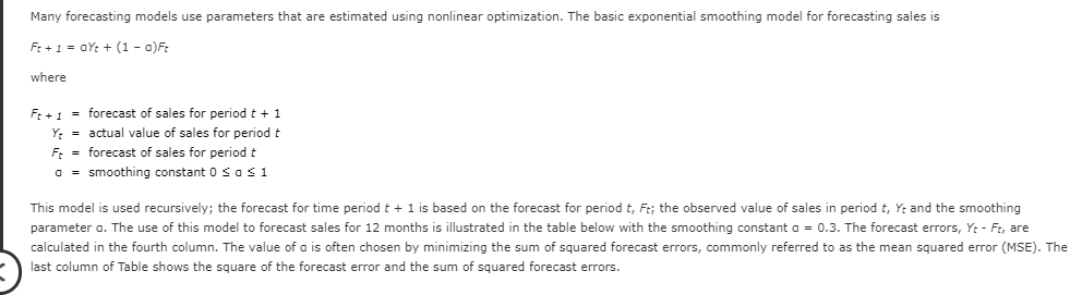 Many forecasting models use parameters that are