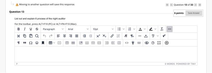 Moving to another question will save this
